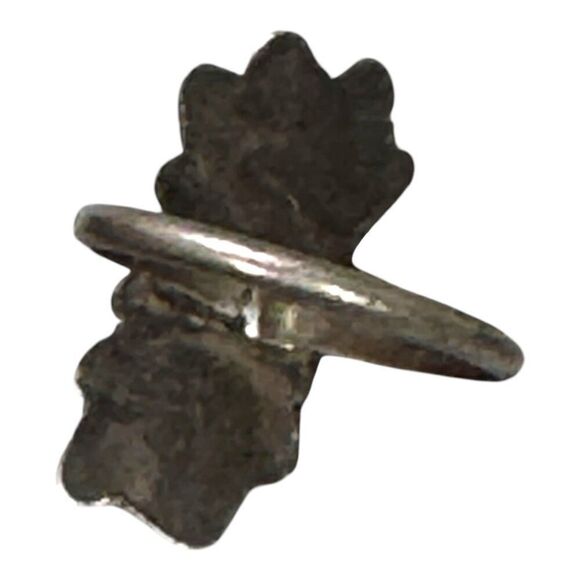 Vintage Navajo Sterling Silver Double Black Onyx Gemstone Statement Ring Size 5 - Picture 7 of 7